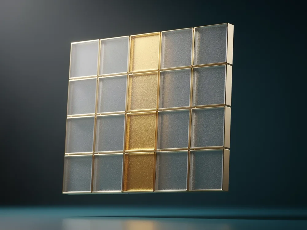 A glass calendar where the same weekday glows gold every week: a pattern of substance use, not one bad night