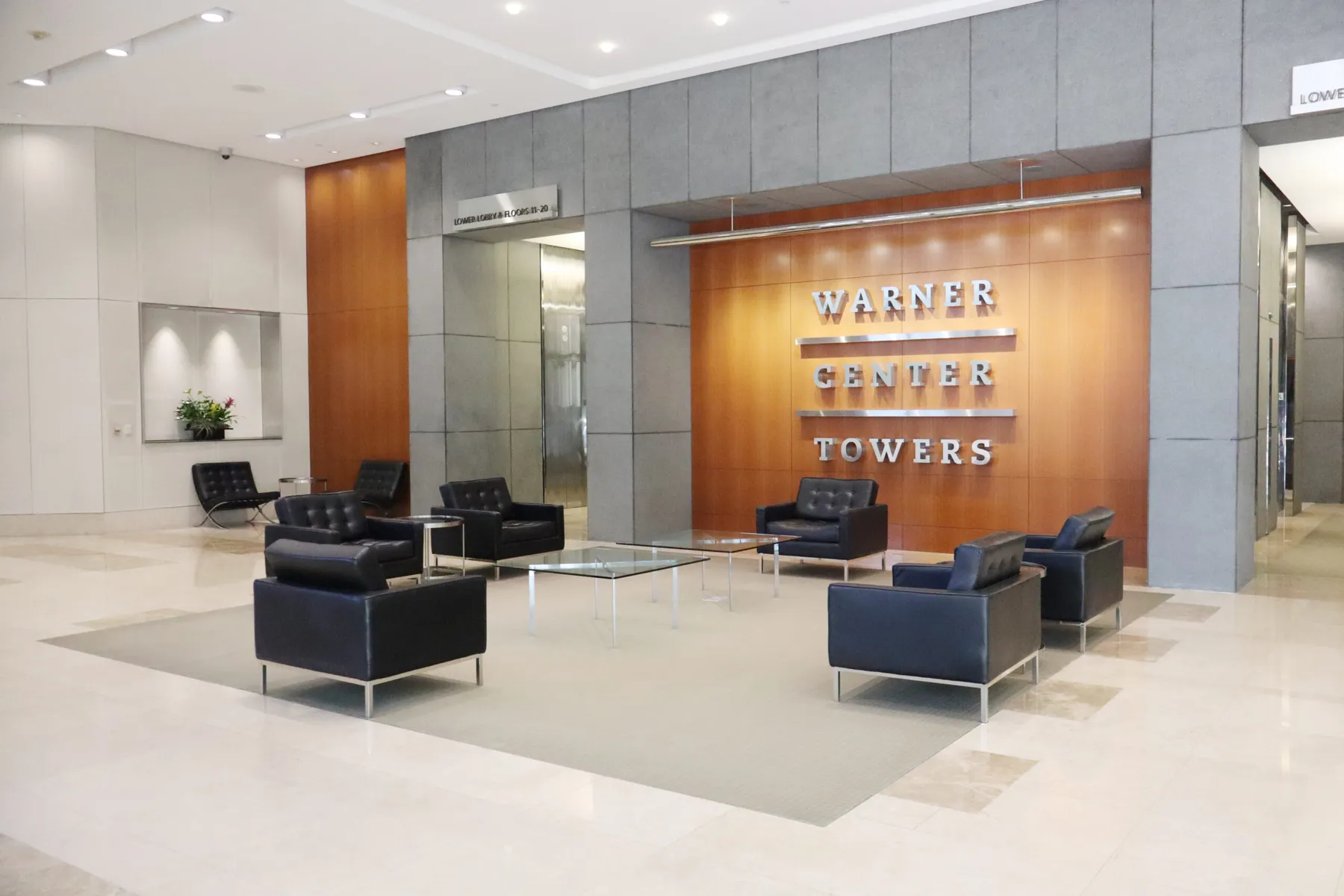 The Warner Center Towers lobby in Woodland Hills, home of Arision Treatment Center