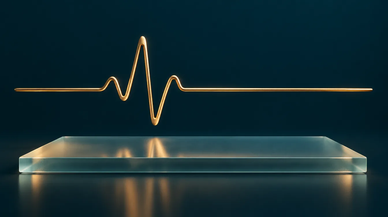 A gold heartbeat line over frosted glass, a picture of weekly medical care in PHP in Woodland Hills