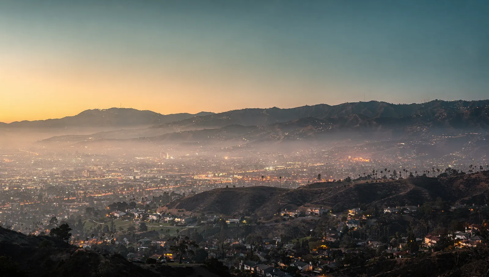 Dawn over the western San Fernando Valley near Woodland Hills